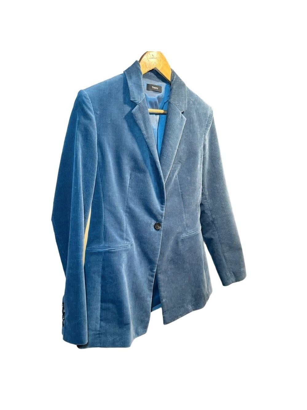 Theory corduroy women blazer SZ 8 (M) blue - turquoise - Picture 2 of 10
